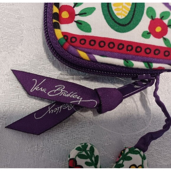 VERA BRADLEY EARBUDS CASE POUCH W/EARBUDS FLORAL ZIPPER - Picture 3 of 7